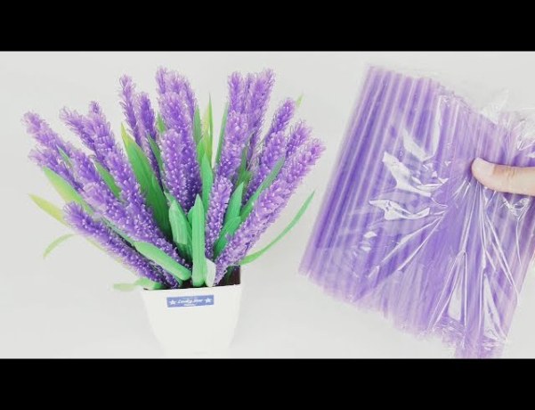 Bunga Hias Lavender dari Sedotan